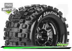 Louise RC - MFT - MT-UPHILL - 1-8 Monster Truck Bandenset - Gemonteerd - Sport - 3.8 Bead Style Velgen Zwart-Chrome - 0-