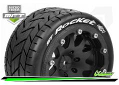 Louise RC - MFT - ST-ROCKET - 1-10 Monster Truck Bandenset - Gemonteerd - Sport - 2.8 Bead-Lock Velgen Zwart - 1/2-Offse