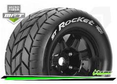 Louise RC - MFT - ST-ROCKET - 1-8 Stadium Truck Bandenset - Gemonteerd - Sport - 3.8 Bead Style Velgen Zwart - 0-Offset 