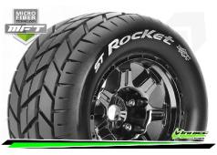 Louise RC - MFT - ST-ROCKET - 1-8 Stadium Truck Bandenset - Gemonteerd - Sport - 3.8 Bead Style Velgen Zwart-Chrome - 1/