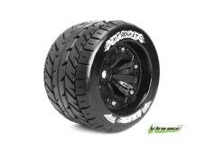 Louise RC - MT-ROCKET - 1-8 Monster Truck Banden Set - Verlijmd op velg - Medium - 3.8" Velgen Zwart - 0-Offset - EP E-M