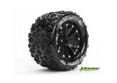 Louise RC - MT-SPIDER - 1-10 Monster Truck Banden Set - Verlijmd op velg - Soft - 2.8" Velgen Zwart - 0-Offset - EP STAM