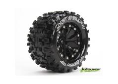 Louise RC - MT-UPHILL - 1-10 Monster Truck Banden Set - Verlijmd op velg - Soft - 2.8" Velgen Zwart - 0-Offset - EP STAM