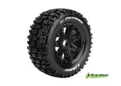 Louise RC - SC-PIONEER - 1-5 Short Course Truck Banden Set - Verlijmd op Velg - SPORT - Velgen Zwart - Hex 24mm - 1 Paar