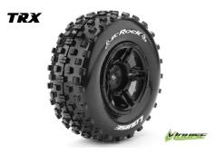 Louise RC - SC-ROCK - 1-10 Short Course Banden Set - Verlijmd op velg - Soft - Velgen Zwart - SLASH Achter - SLASH 4X4 V