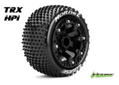 Louise RC - ST-HORNET - 1-16 Truck Banden Set - Verlijmd op velg - Soft - 2.2" Velgen Zwart - REVO - SUMMIT - Savage XS