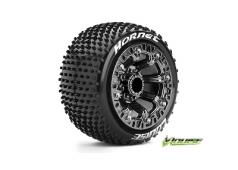 Louise RC - ST-HORNET - 1-16 Truck Banden Set - Verlijmd op velg - Soft - 2.2" Velgen Zwart Chroom - REVO - SUMMIT - Sav