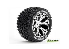 Louise RC - ST-HUMMER - 1-10 Stadium Truck Banden Set - Verlijmd op velg - Soft - 2.8" Velgen Chroom - 0-Offset - 2.8" V