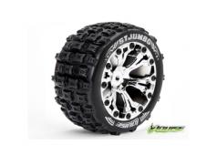 Louise RC - ST-JUMBO - 1-10 Stadium Truck Banden Set - Verlijmd op velg - Soft - 2.8" Velgen Chroom - 0-Offset - 2.8" Ve