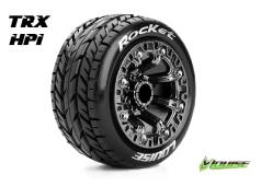 Louise RC - ST-ROCKET - 1-16 Truck Banden Set - Verlijmd op velg - Soft - 2.2" Velgen Zwart Chroom - REVO - SUMMIT - Sav