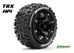 Louise RC - ST-SPIDER - 1-16 Truck Banden Set - Verlijmd op velg - Soft - 2.2" Velgen Zwart - REVO - SUMMIT - Savage XS