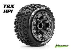 Louise RC - ST-SPIDER - 1-16 Truck Banden Set - Verlijmd op velg - Soft - 2.2" Velgen Zwart Chroom - REVO - SUMMIT - Sav