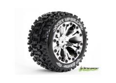 Louise RC - ST-UPHILL - 1-10 Stadium Truck Banden Set - Verlijmd op velg - Soft - 2.8" Velgen Chroom - 0-Offset - 2.8" V