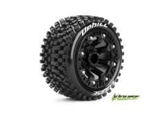 Louise RC - ST-UPHILL - 1-16 Truck Banden Set - Verlijmd op velg - Soft - 2.2" Velgen Zwart - REVO - SUMMIT - Savage XS