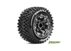 Louise RC - ST-UPHILL - 1-16 Truck Banden Set - Verlijmd op velg - Soft - 2.2" Velgen Zwart Chroom - REVO - SUMMIT - Sav