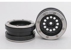 Beadlock Wheels PT- Bullit Zwart/Zilver 1.9 (2 stuks)