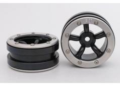 Beadlock Wheels PT- Safari Zwart/Zilver 1.9 (2 stuks)