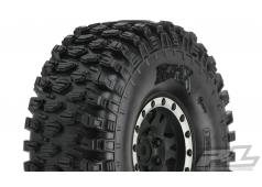 PR10128-13 Hyrax 1.9" G8 Rock Terrain Truck Tires Mounted for Front or Rear 1.9" Rock Crawler, Mounted on Impulse Black/