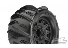 PR10193-10 Dumont 2.8" zand-/sneeuwbanden gemonteerd voor Stampede 2wd & 4wd voor en achter, gemonteerd op Raid Black 6x