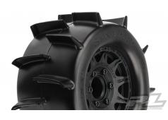 PR1186-10 Sand Paw 2.8 "zandbanden gemonteerd voor Stampede / Rustler 2wd & 4wd voor en achter, gemonteerd op Raid Black