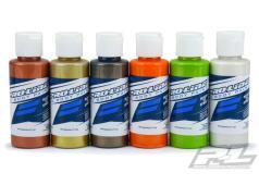 SLVR PRO-LINE RC BODY PAINT METALLIC/PEARL COLOR SET (6 PACK METALLIC KUPFER, GOLD, ZINN / PEARL ORANGE,  LIME GRÜN, WE