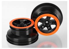 Traxxas TRX5870X Wielen, SCT zwart, oranje beadlock stijl, dubbe