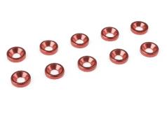 C-31205 Team Corally - Aluminium sluitring - voor M3 Verzonkenkopschroeven - BD=8mm - Rood - 10 st