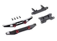 TRX9735X Bumper, front (1) rear (1), 6061-T6 aluminum (black-anodized) (assembled with D-rings) bumper mounts (front & r