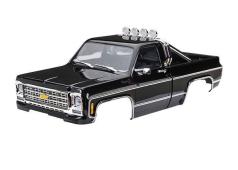 TRAXXAS BODY, CHEVROLET K10 TRUCK (1979), COMPLETE, BLACK (INCLUDES GRILLE, SIDE MIRRORS, DOOR HANDLES, ROLL BAR, WINDSH