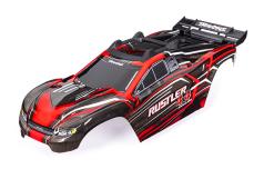 TRAXXAS Body Rustler 4X4 rood met voor en achter body mounts for clipless mounting