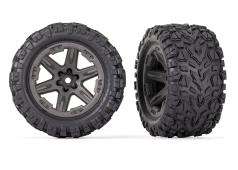 TRAXXAS TIRES & WHEELS, ASSEMBLED, GLUED (2.8') (RXT GRAY WHEELS, TALON EXT TIRES, FOAM INSERTS) (4WD ELECTRIC FRONT/REA