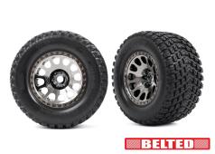 Traxxas TRX7862X Tires & wheels, assembled, glued (XRT Race black chrome wheels, Gravix belted tires, dual profile