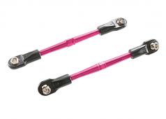 Traxxas TRX3139P Spanschroeven, aluminium (roze-geanodiseerd), teen koppelingen, 59mm (2) (gemonteerd met draadeinden en