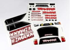 Traxxas TRX3916 Stickervellen, E-Maxx Brushless (model 3908)