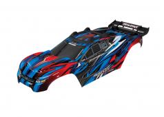 Traxxas TRX6717A Body, Rustler 4X4 VXL, blauw / venster, grill, lichten decals (geassembleerd met voorste en achterste c