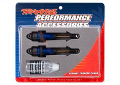 Traxxas TRX7461 Schokbrekers GTR lange blauwgeanodiseerde, PTFE-gecoate lichamen met TiN-assen (volledig gemonteerd, zon