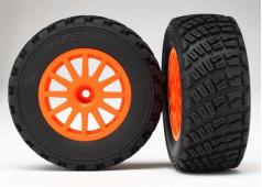 Traxxas TRX7473A Tires & wheels, assembled, glued (orange wheels