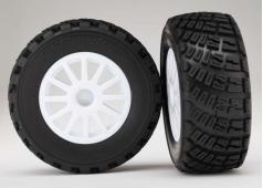 Traxxas TRX7473R Tires & wheels, assembled, glued (White wheels,