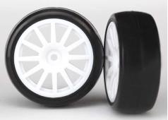 Traxxas TRX7572 Tires & wheels, assembled, glued (12-spoke white