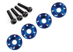 Traxxas TRX7668 Wheel nut washer, machined aluminum, blue / 3x12