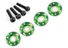 Traxxas TRX7668G Wheel nut washer, machined aluminum, green / 3x