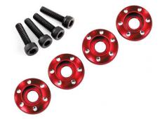 Traxxas TRX7668R Wheel nut washer, machined aluminum, red / 3x12