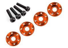 Traxxas TRX7668X Wheel nut washer, machined aluminum, orange / 3