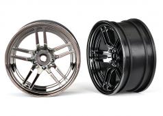 Traxxas TRX8371 Wielen, 1,9" split-spoke (zwart chroom) (voorkant) (2)