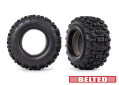 TRX8975 Tires, Sledgehammer All-Terrain 2.8' (belted, dual profile (2.9' outer, 3.8' inner)) (2)/ foam inserts (2)