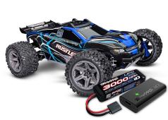 Traxxas Rustler 4X4 BL2-S Brushless 1/10 Stadium Truck  Blauw TRX67164-4BLUE INCL. ACCU EN LADER
