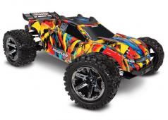 Traxxas Rustler 4X4 VXL Brushless Stadium Truck RTR TSM 2.4Ghz TRX67076-4 zonder batterij en lader Solar Flare