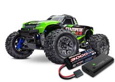 Traxxas STAMPEDE 4X4 BL2-S BRUSHLESS 1/10 SCALE 4WD MONSTER TRUCK TQ 2.4GHZ - GREEN TRX67154-4GRN INCL. ACCU EN LADER