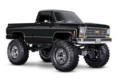 Traxxas zwart TRX-4 Scale and Trail Crawler met Chevrolet K10 Truck Body uit 1979: 4WD elektrische truck met TQi Traxxas