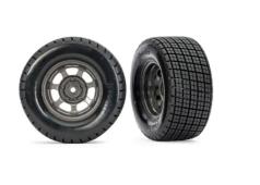 Traxxas TRX10474X Dirt Oval Gray Rear Wheels w/ Hoosier Tires (2)
